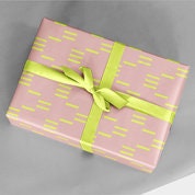 Pink and Yellow Stamp Gift Wrap-Gift Wrapping-The Design Craft