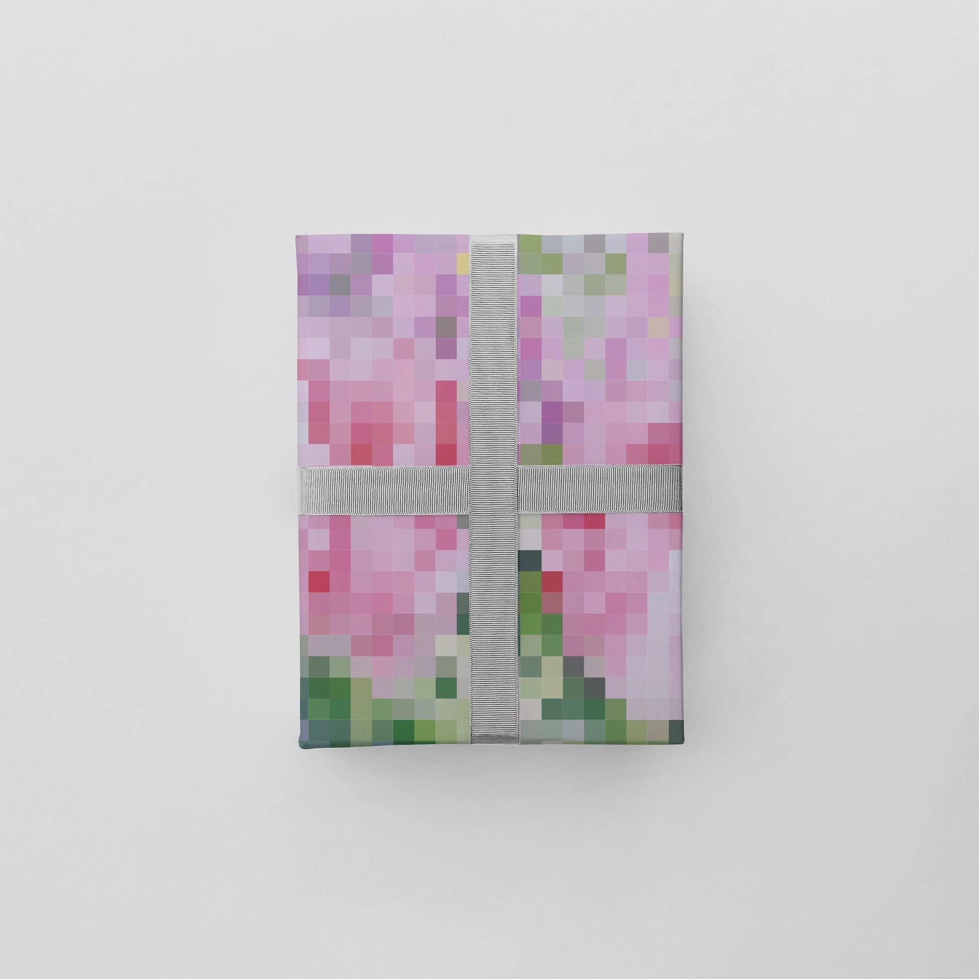 Pixelated Floral Gift Wrap-Gift Wrapping-The Design Craft