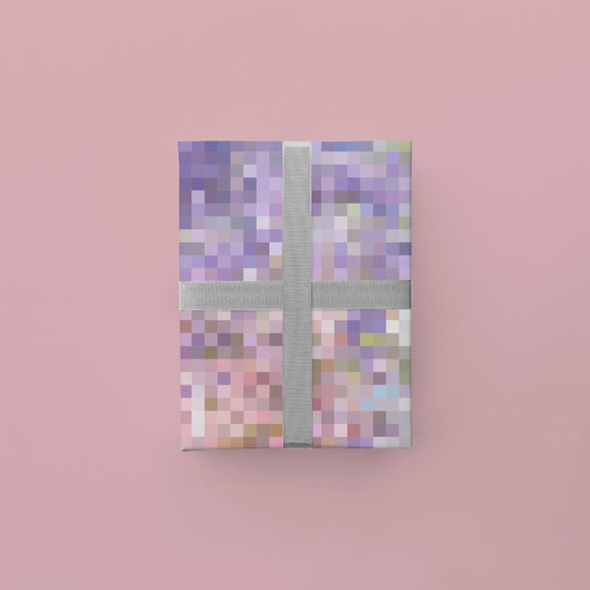 Pixelated Floral Gift Wrap-Gift Wrapping-The Design Craft