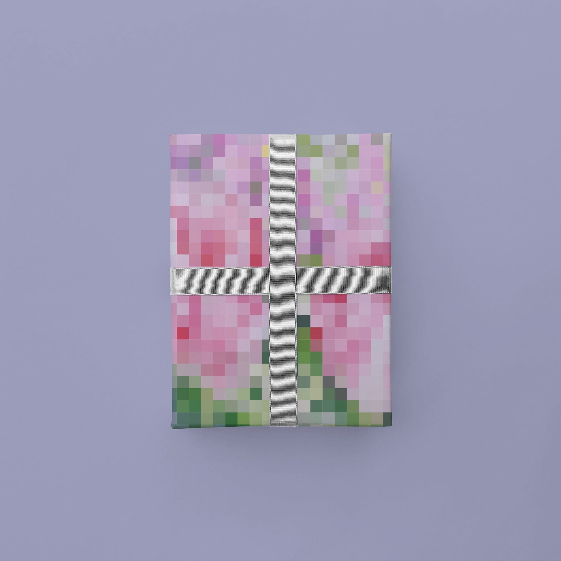 Pixelated Floral Gift Wrap-Gift Wrapping-The Design Craft