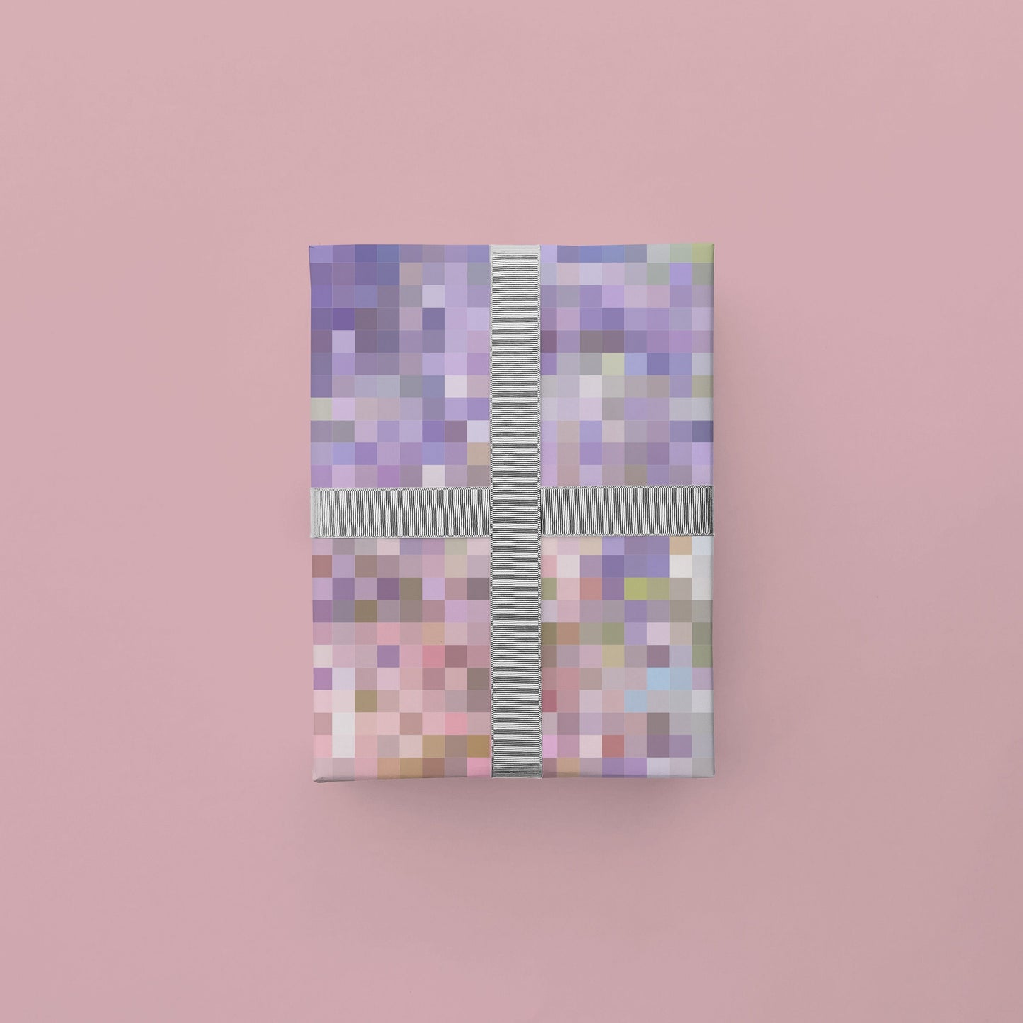 Pixelated Floral Gift Wrap II-Gift Wrapping-The Design Craft