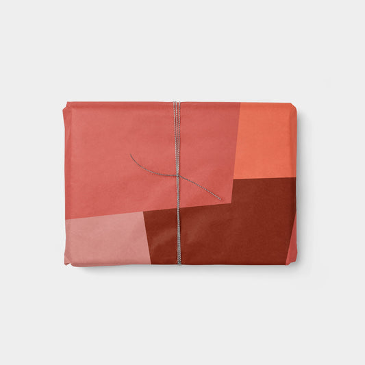 Red Color Block Holiday Gift Wrap-Gift Wrapping-The Design Craft