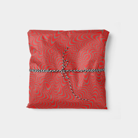 Red Dot Waves Gift Wrap-Gift Wrapping-The Design Craft