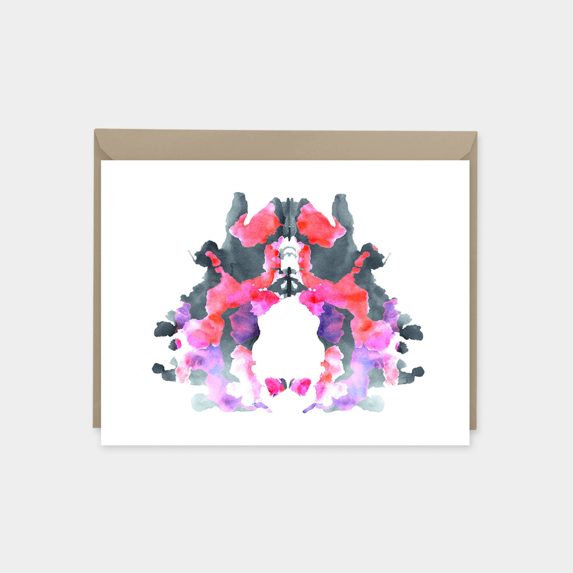 Rorschach Test Card III, India Ink Art-Greeting & Note Cards-The Design Craft