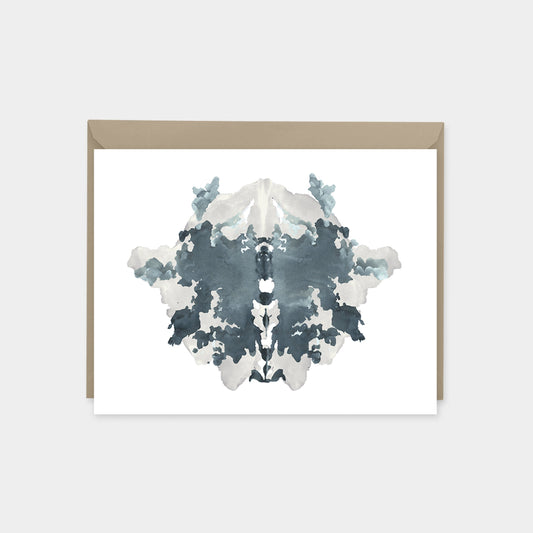 Rorschach Test Card V, India Ink Art-Greeting & Note Cards-The Design Craft