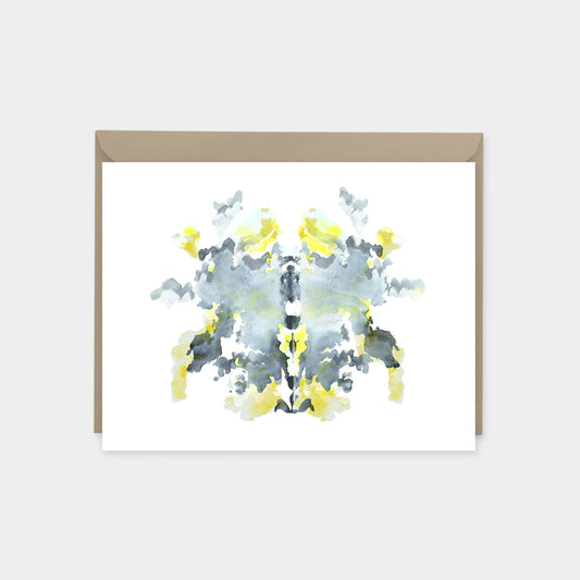 Rorschach Test Card VI, India Ink Art-Greeting & Note Cards-The Design Craft