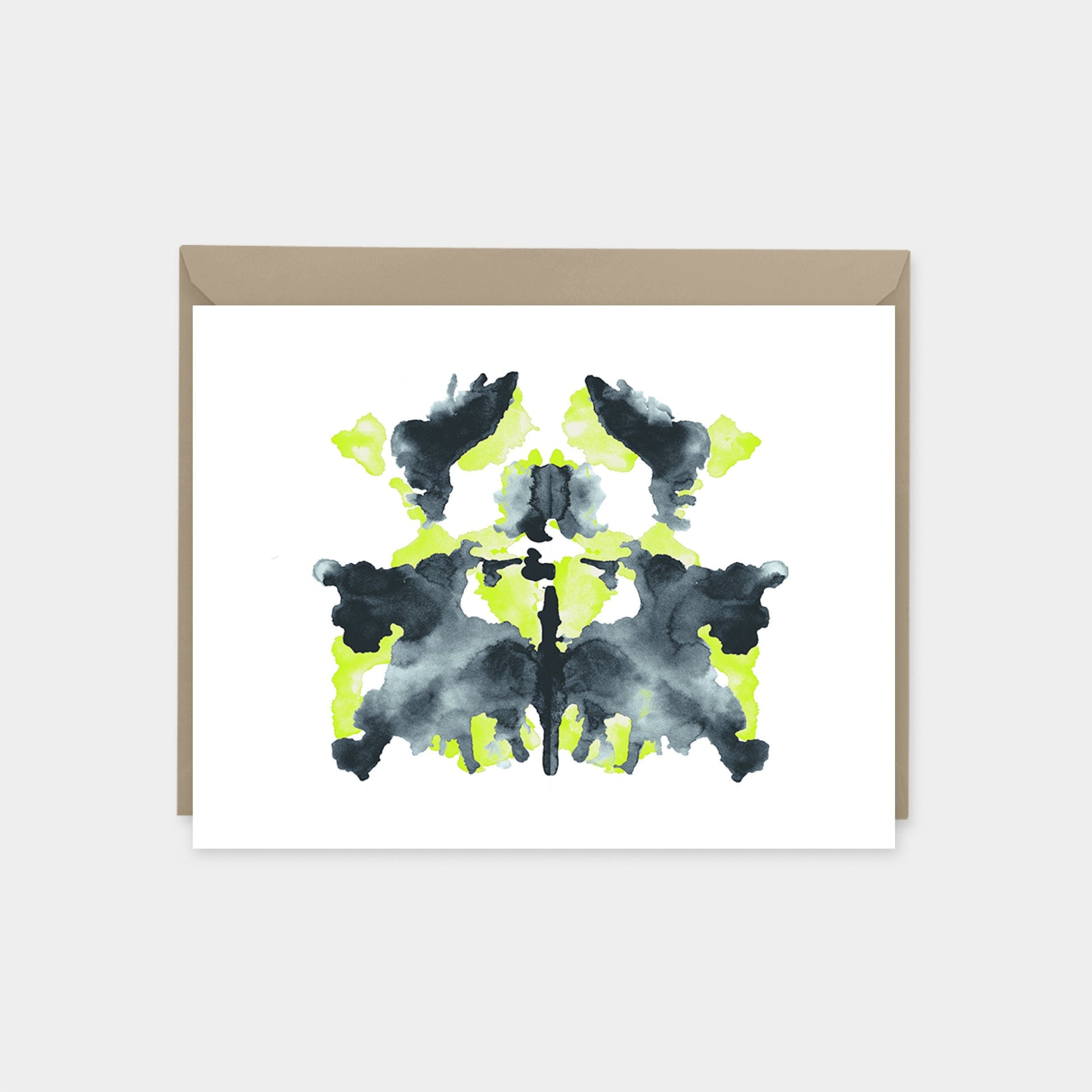 Rorschach Test Card VII, India Ink Art-Greeting & Note Cards-The Design Craft