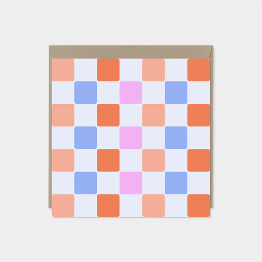 Rounded Checkerboard Square Card-Greeting & Note Cards-The Design Craft