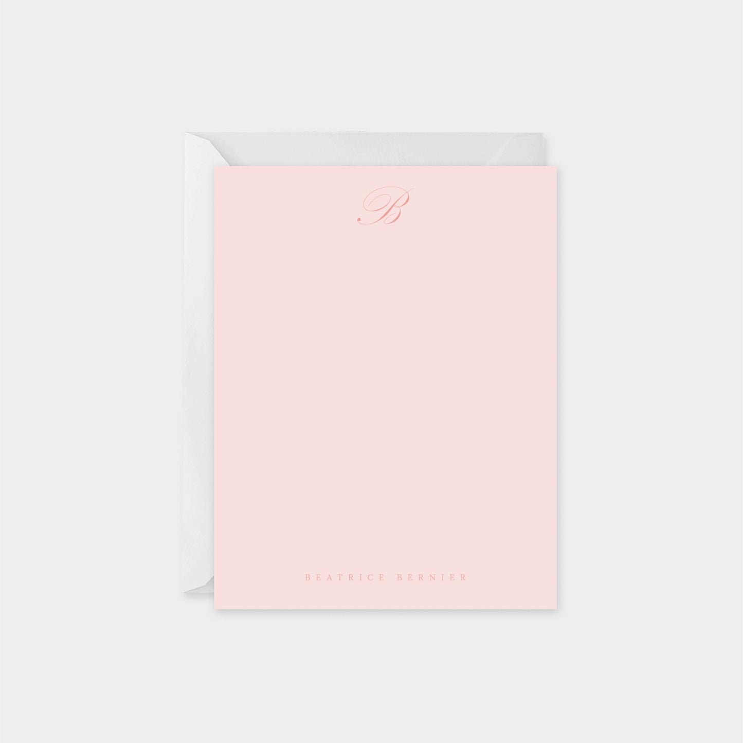 Script Monogram Note Card V-Greeting & Note Cards-The Design Craft