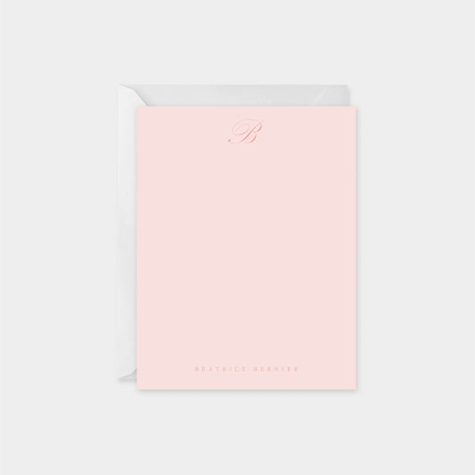 Script Monogram Note Card V-Greeting & Note Cards-The Design Craft