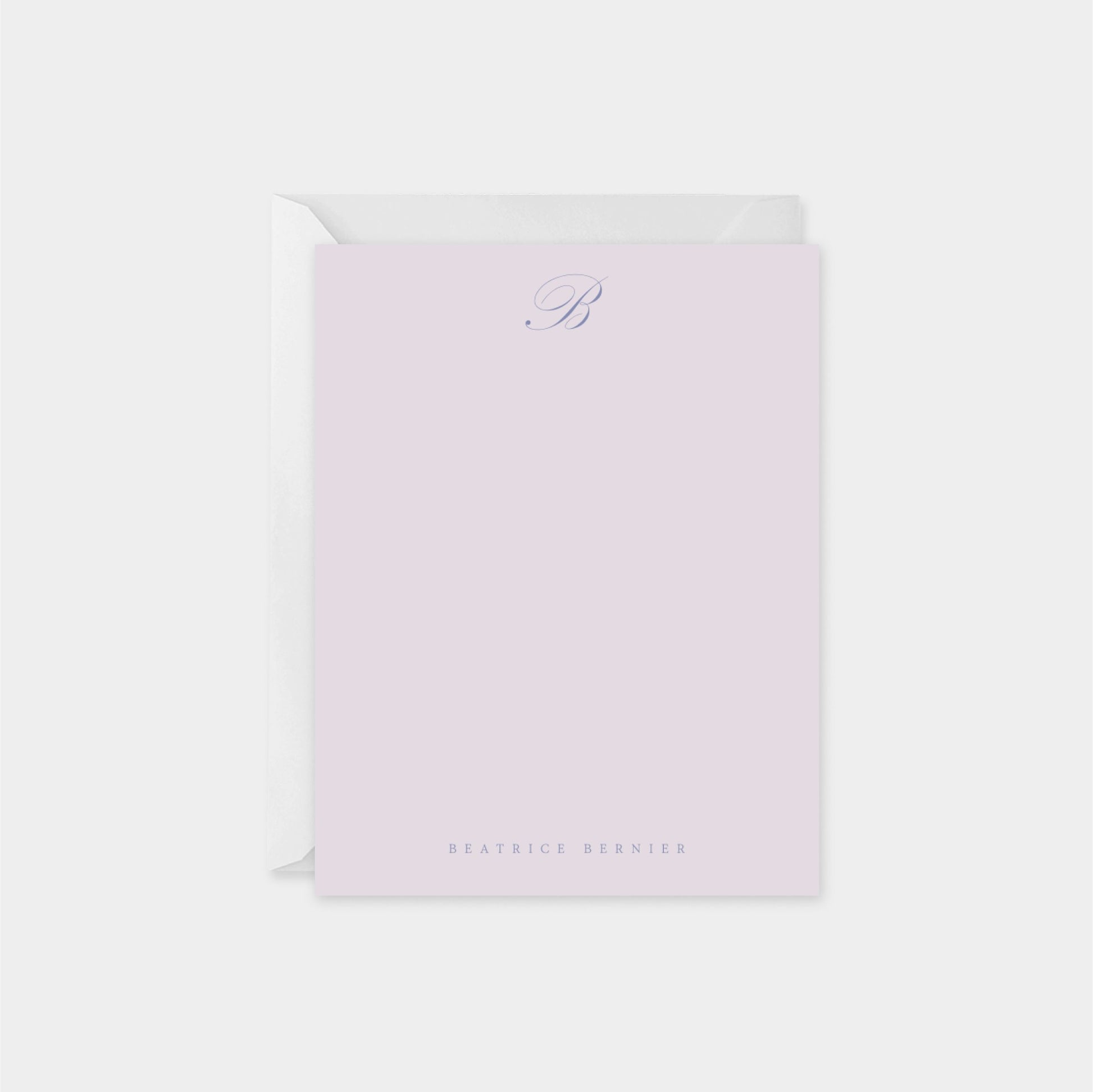 Script Monogram Note Card VIII-Greeting & Note Cards-The Design Craft