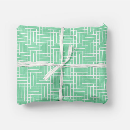 Seafoam Green Chinese Lattice Wrapping-Gift Wrapping-The Design Craft