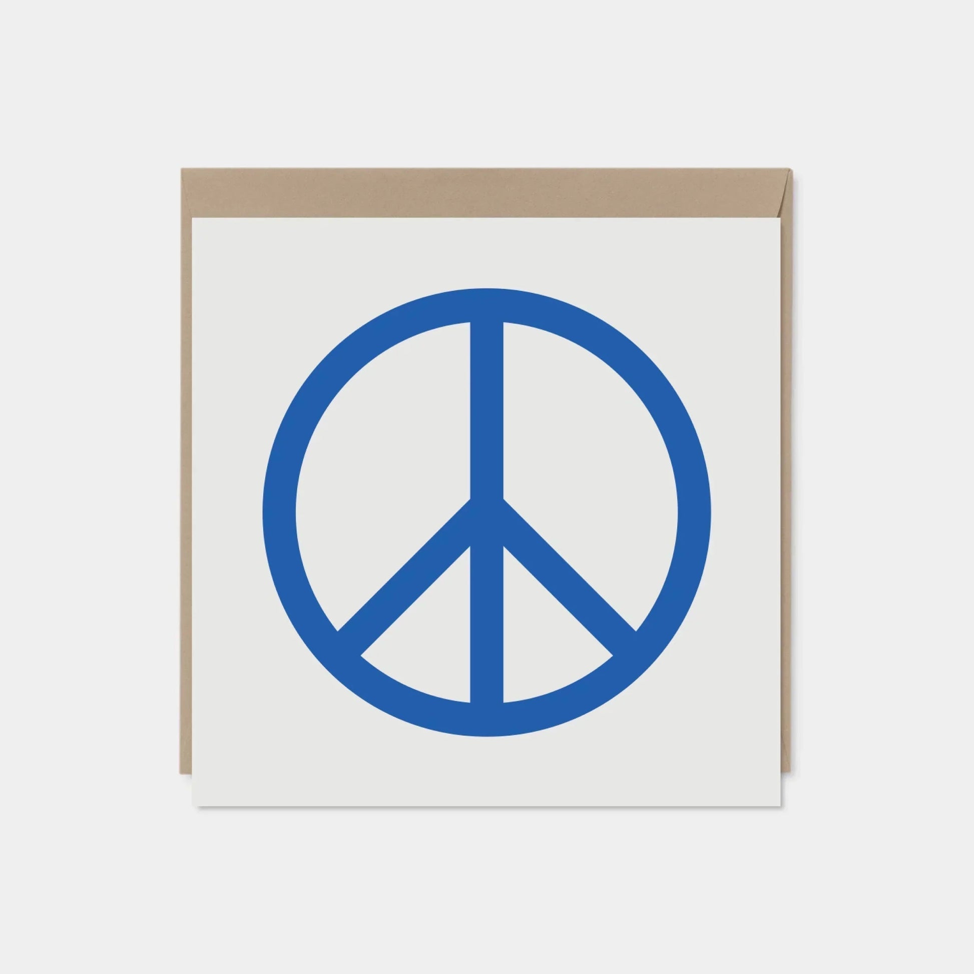 Square Blue Peace Sign Card-Greeting & Note Cards-The Design Craft