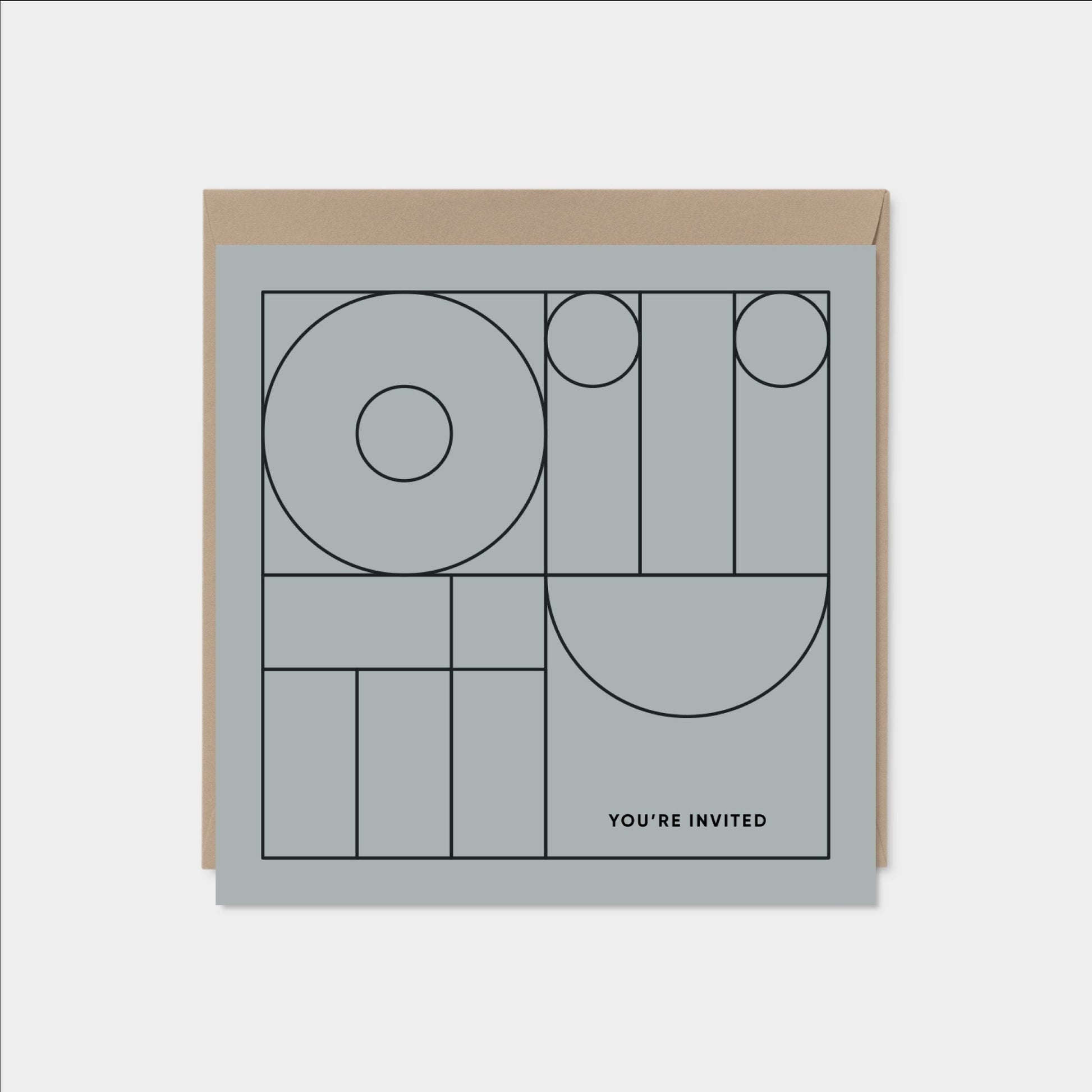 Square Geo Modern Line Art Invitation-The Design Craft