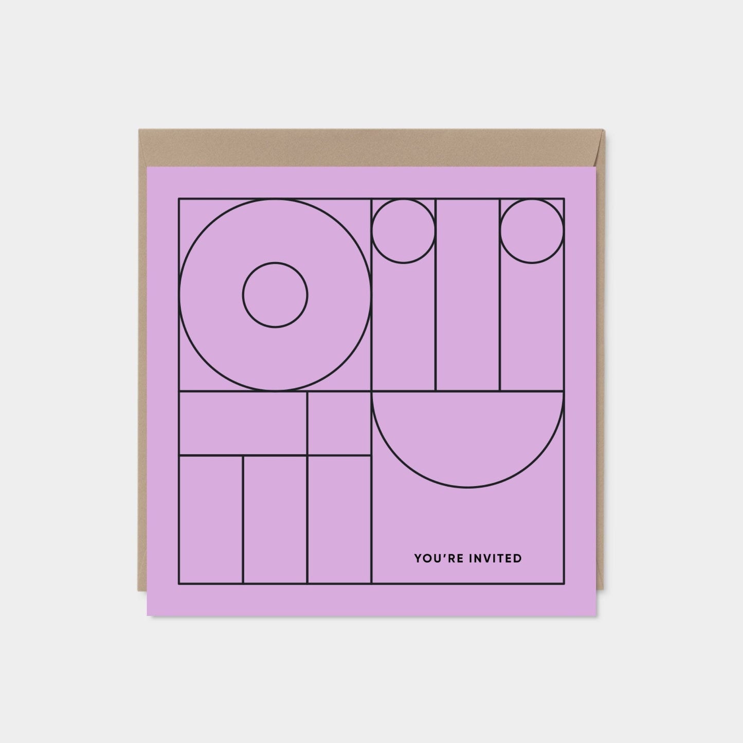 Square Geo Modern Line Art Invitation-The Design Craft