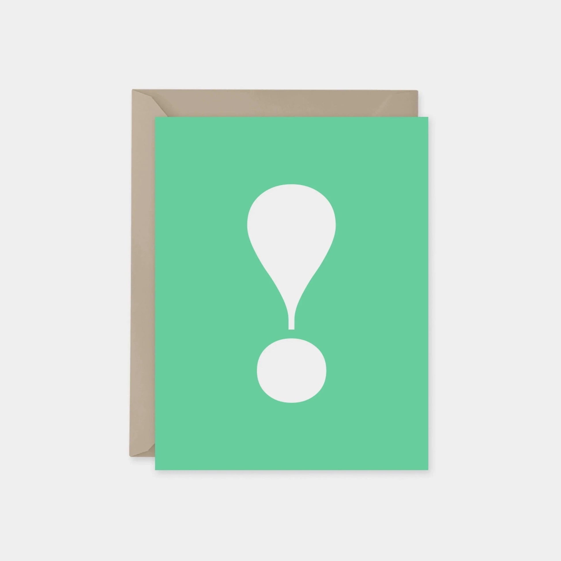 Surprise Exclamation Point Card, Green,-Greeting & Note Cards-The Design Craft