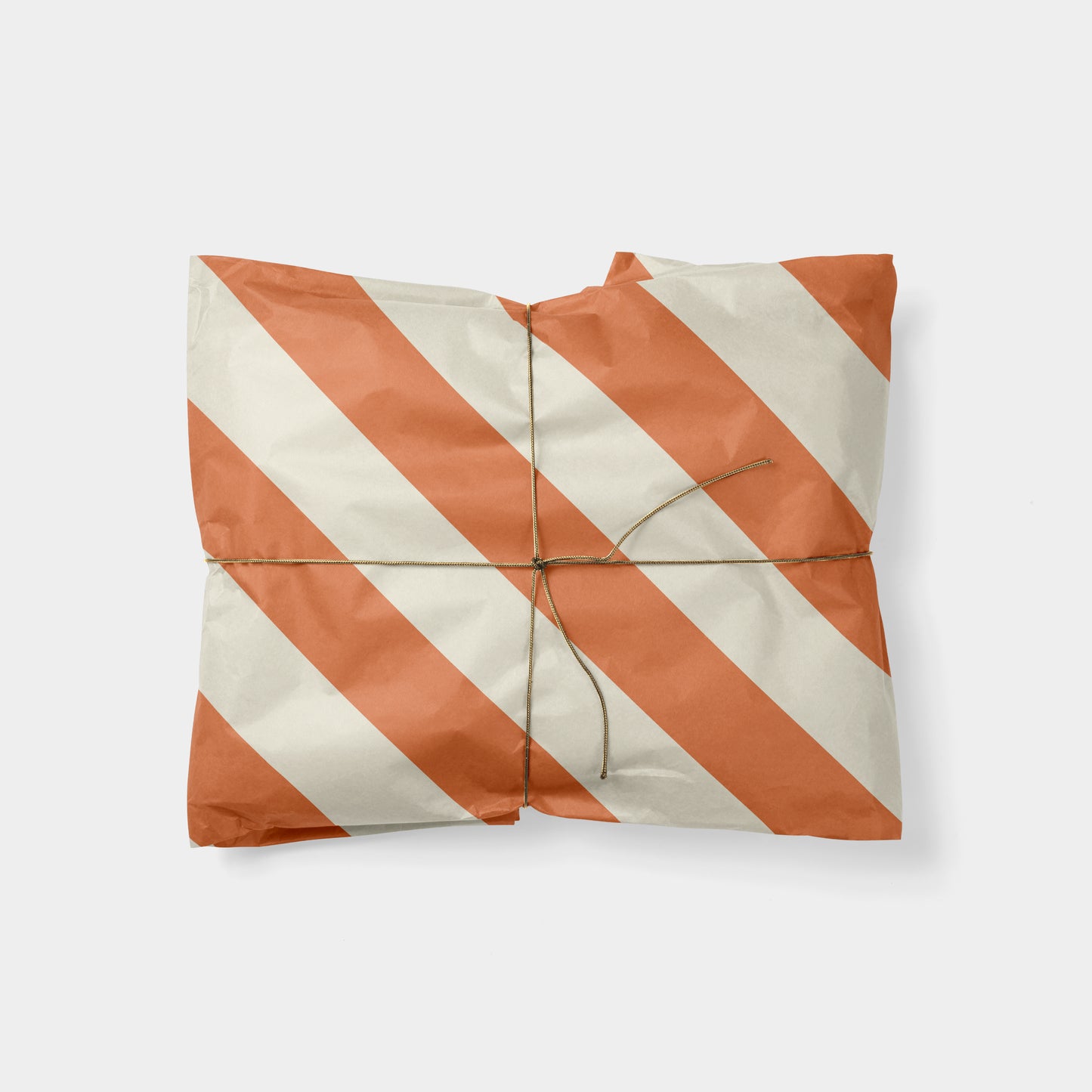 Terracotta & Cream Striped Gift Wrap