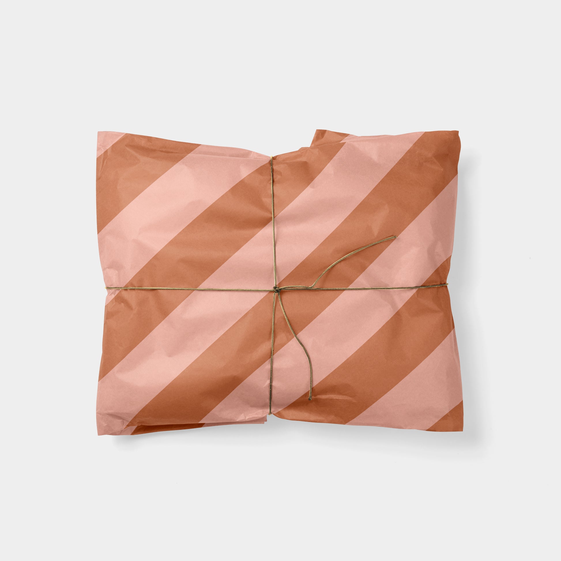 Terracotta & Pink Striped Gift Wrap