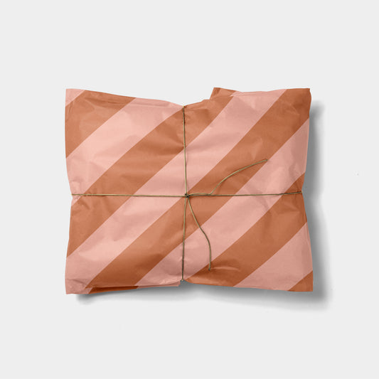 Terracotta and Pink Colorful Striped-Gift Wrapping-The Design Craft