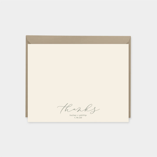 Thanks Script Note Cards II, Wedding-Greeting & Note Cards-The Design Craft