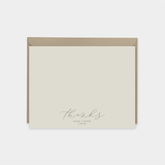 Thanks Script Note Cards III, Wedding-Greeting & Note Cards-The Design Craft