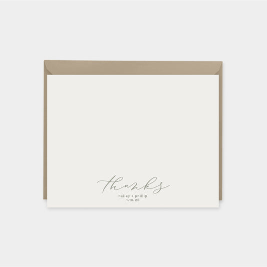 Thanks Script Note Cards IV, Wedding-Greeting & Note Cards-The Design Craft