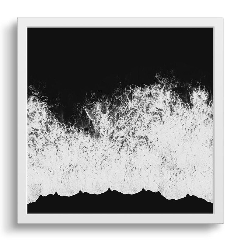 Tide Curtain | Black and White Beach Art Print-Art-The Design Craft