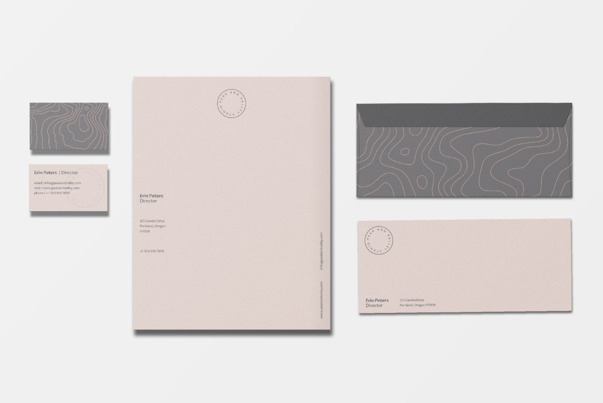 Topographic Map Stationery Set II-Design Template-The Design Craft