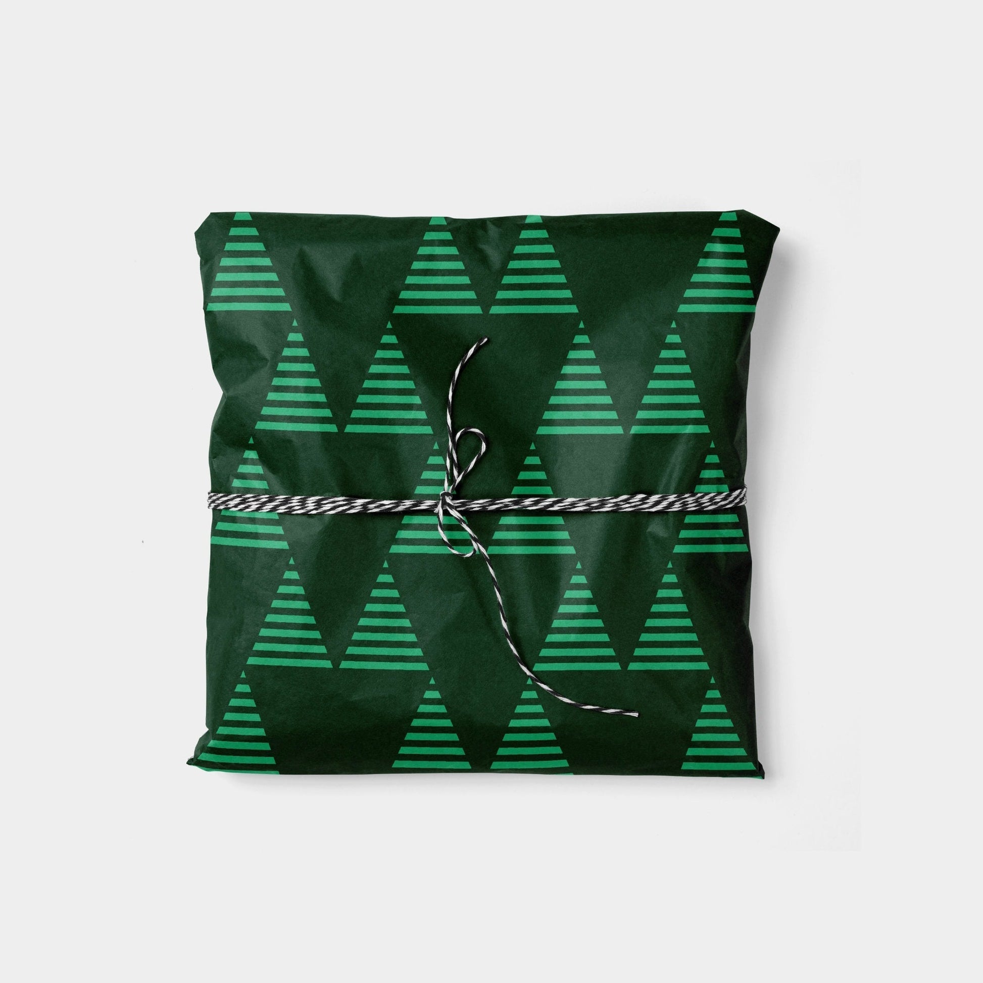 Triangle Tree and Stripe Holiday Gift Wrap-Gift Wrapping-The Design Craft