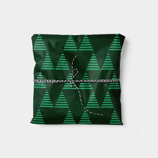 Triangle Tree and Stripe Modern Holiday-Gift Wrapping-The Design Craft