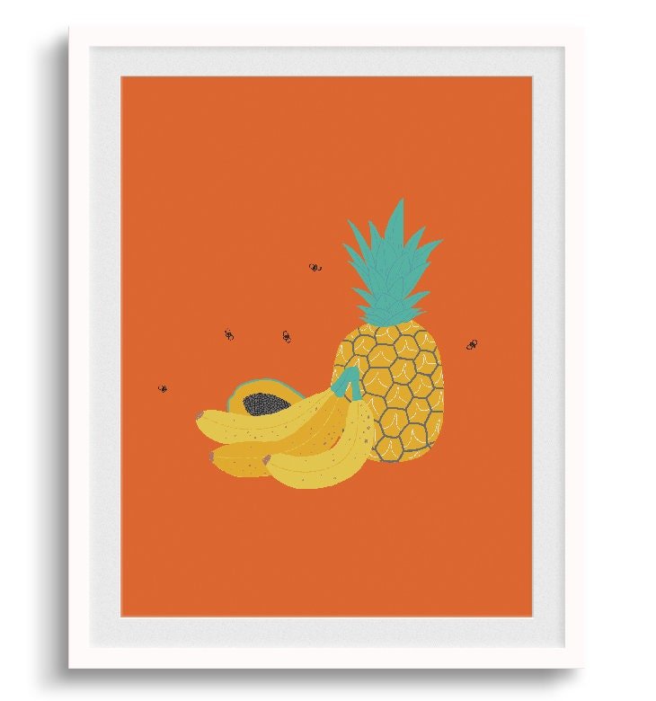 Tropical Depression - Flies on Fruit-Art-The Design Craft