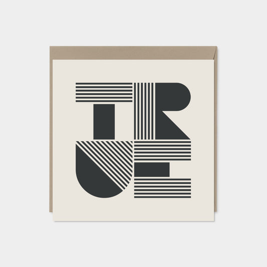 True Modern Geo Typography Card-Greeting & Note Cards-The Design Craft