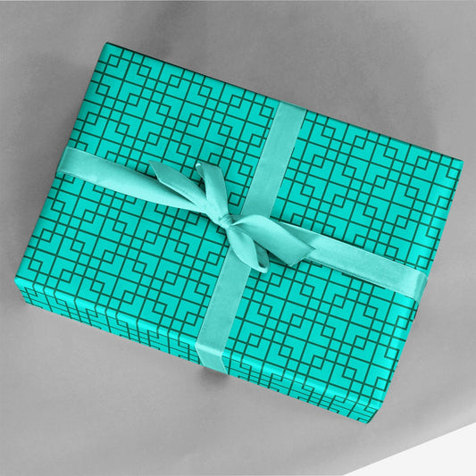 Turquoise Lattice Gift Wrap-Gift Wrapping-The Design Craft