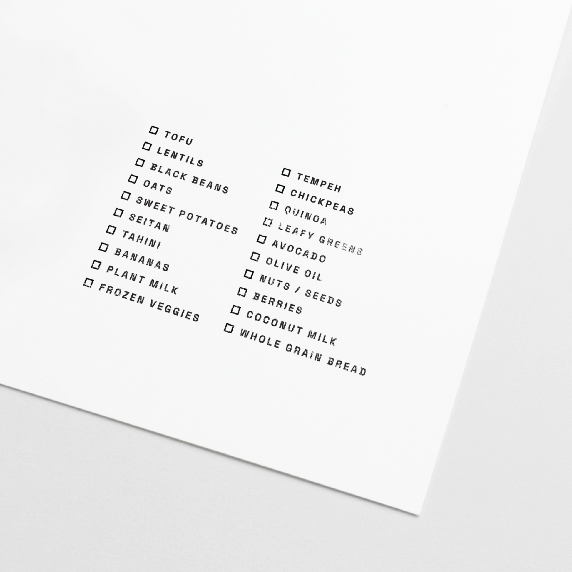 Vegan Grocery List Stamp