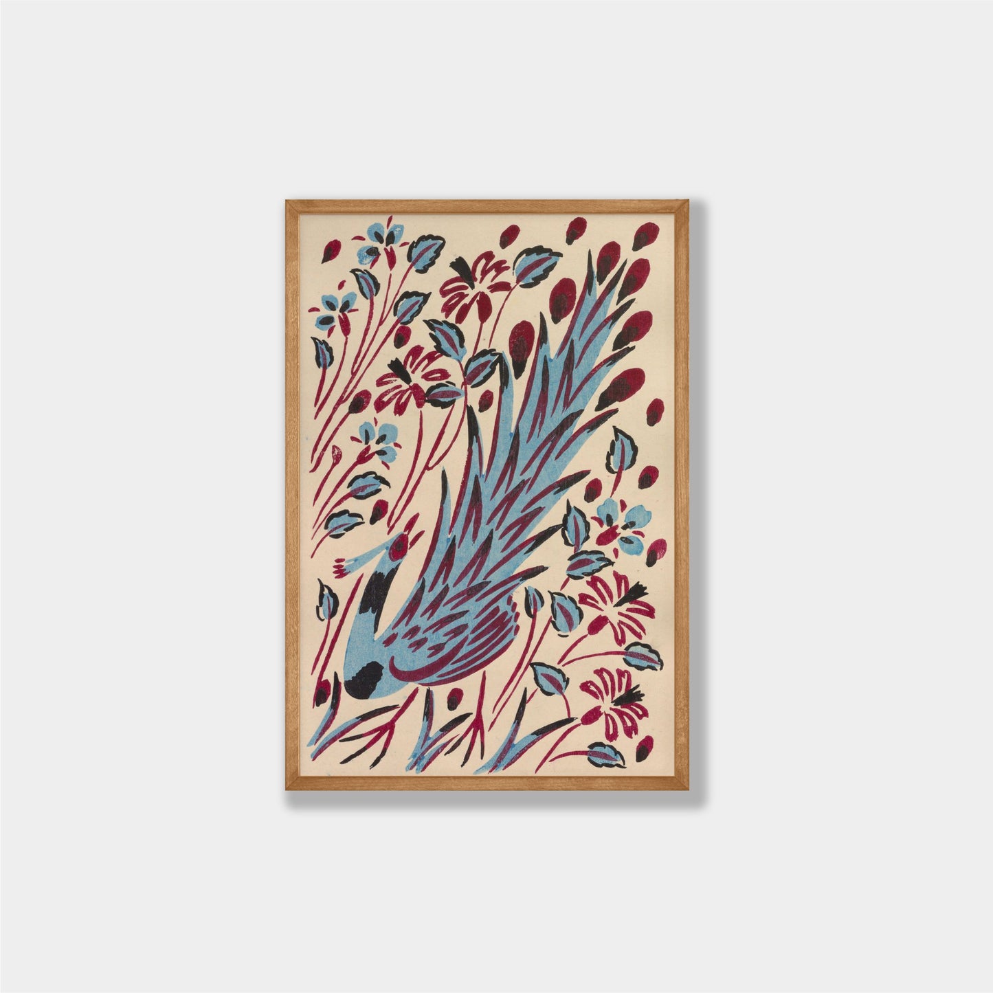 Vintage Peacock Japanese Art Print-Art Prints-The Design Craft