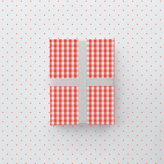 Vintage Red Gingham Gift Wrap-Gift Wrapping-The Design Craft