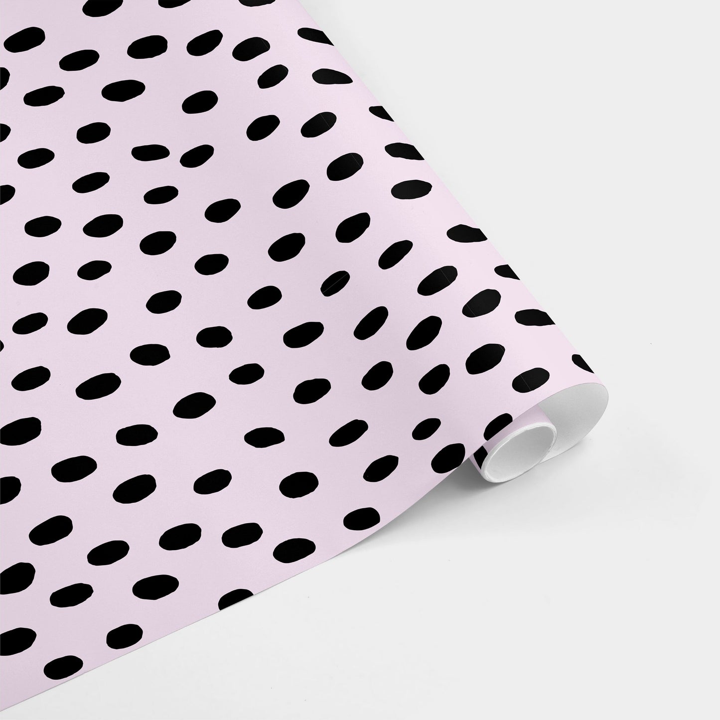 Violet and Black Hand-drawn Polka Dot Gift Wrap-Gift Wrapping-The Design Craft