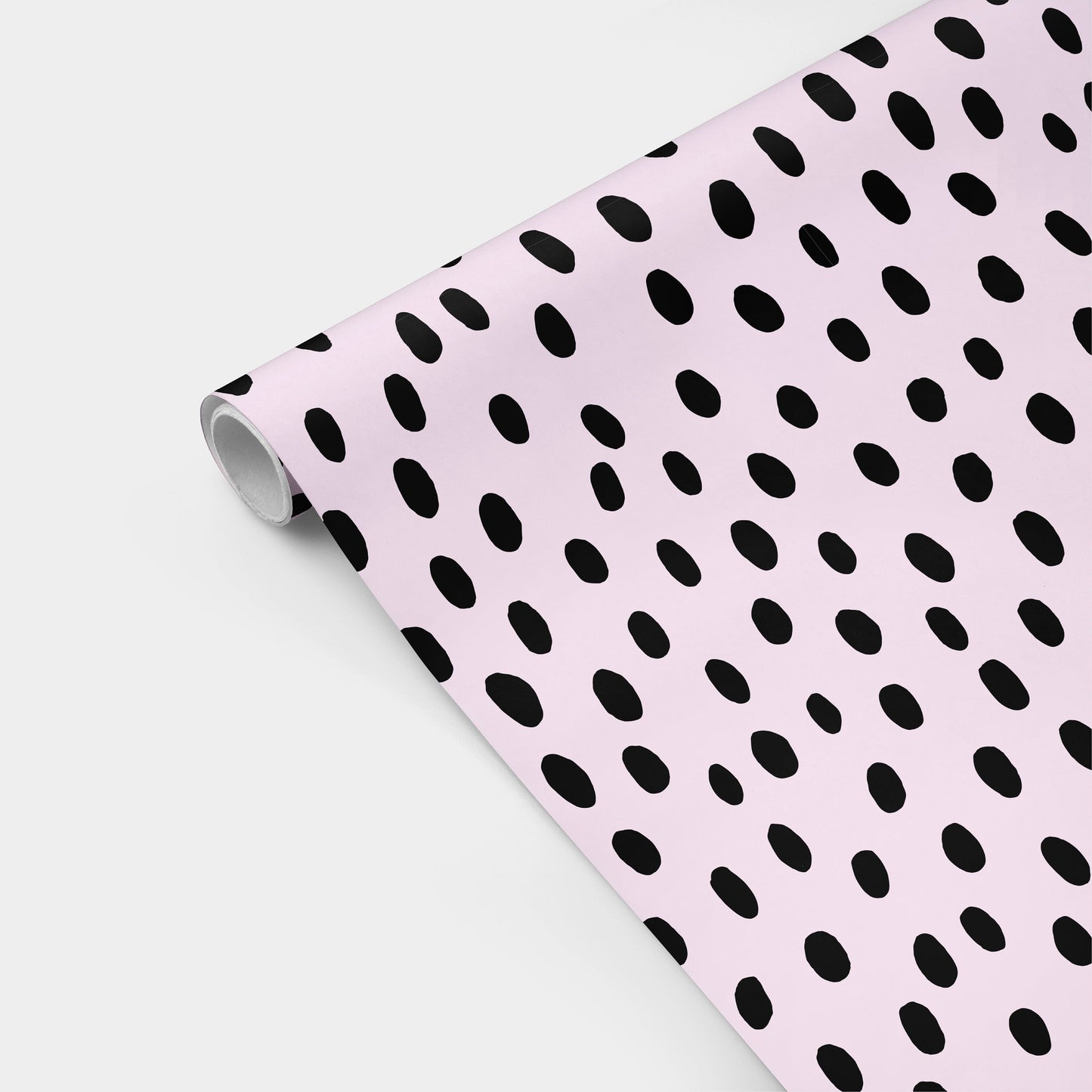 Violet and Black Hand-drawn Polka Dot Gift Wrap-Gift Wrapping-The Design Craft