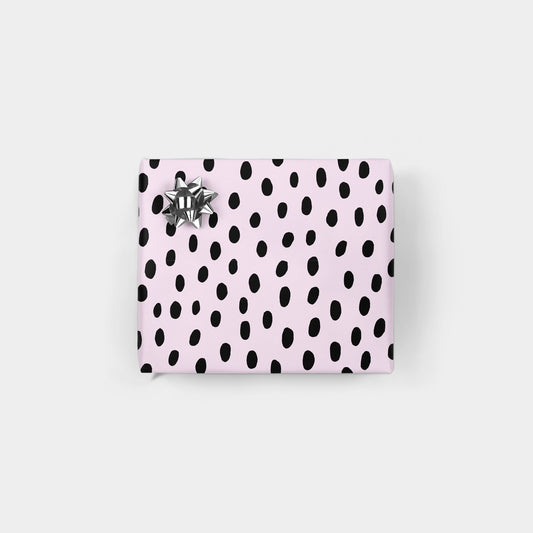 Violet and Black Hand-drawn Polka Dot Gift Wrap-Gift Wrapping-The Design Craft