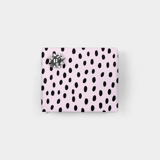 Violet and Black Hand-drawn Polka Dots-Gift Wrapping-The Design Craft