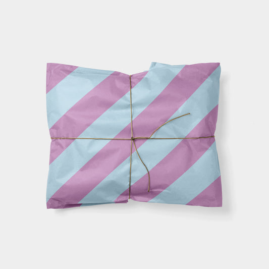 Violet and Sky Blue Stripe Gift Wrap