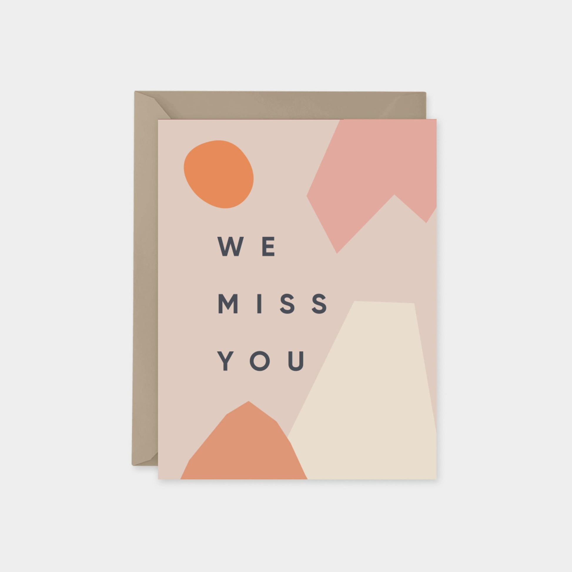 "We Miss You Card" Terracotta Blush Card II-Greeting & Note Cards-The Design Craft