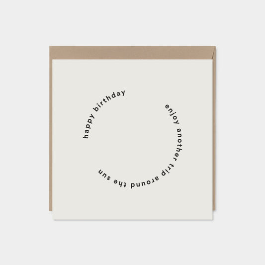 White "Another Trip Around the Sun" Birthday Card-Greeting & Note Cards-The Design Craft