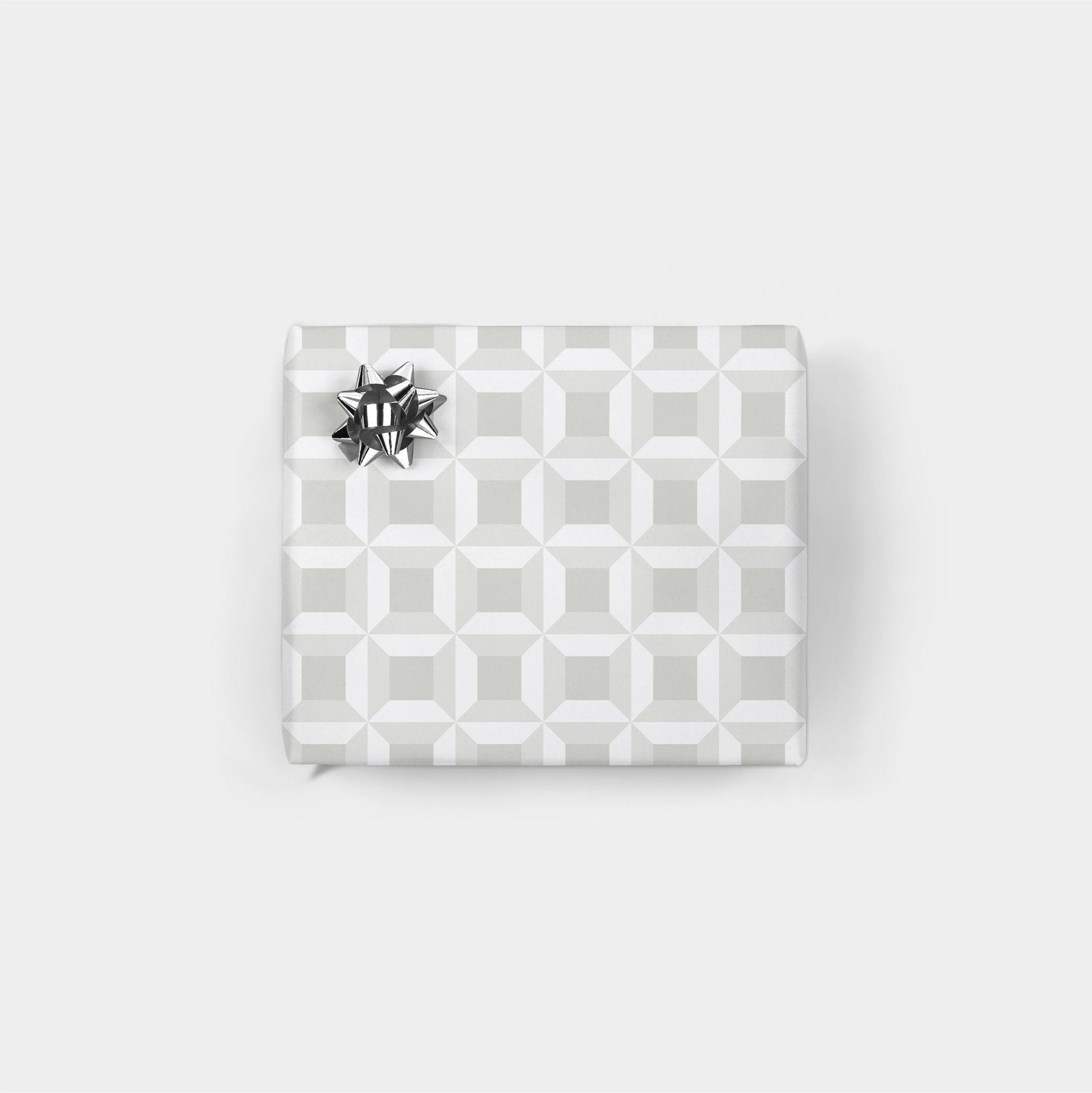 White and Light Gray 3D Block Gift Wrap-Gift Wrapping-The Design Craft