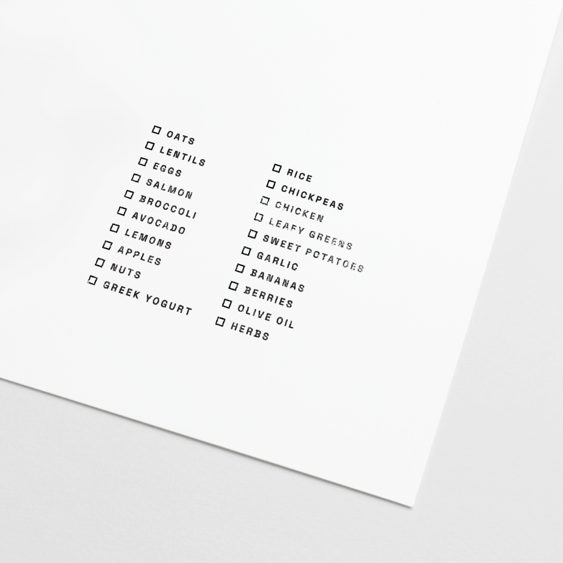 Whole Foods Grocery List Stamp