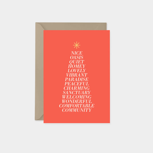 Word Tree Holiday Card II-Greeting & Note Cards-The Design Craft