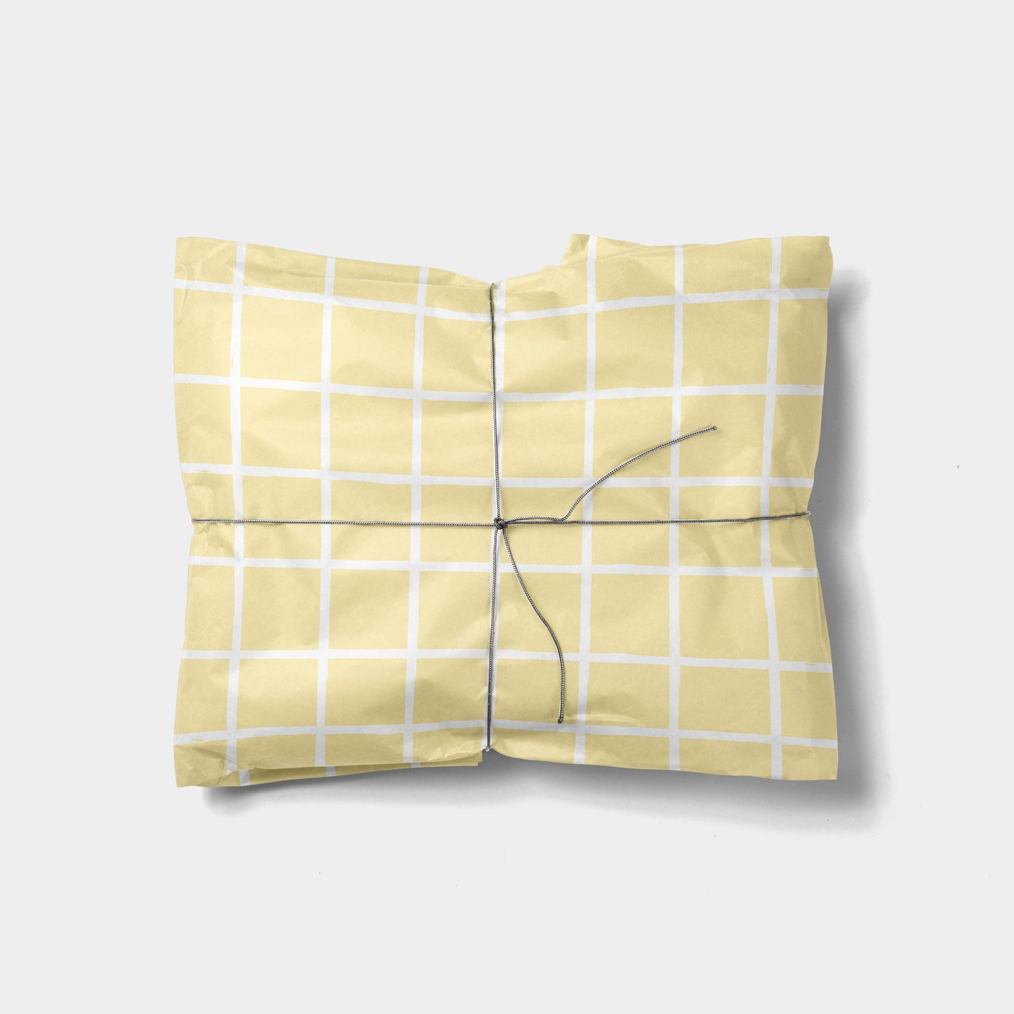 Yellow Chalk Plaid Gift Wrap-Gift Wrapping-The Design Craft