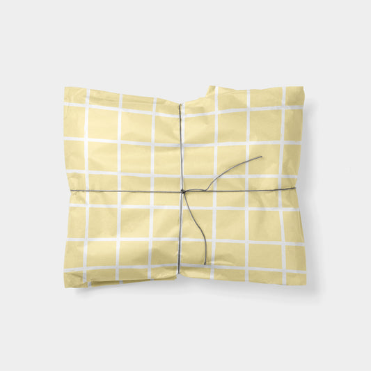 Yellow Chalk Plaid Gift Wrap