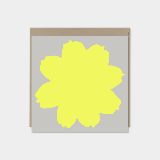 Yellow Flower Silhouette Card-Greeting & Note Cards-The Design Craft