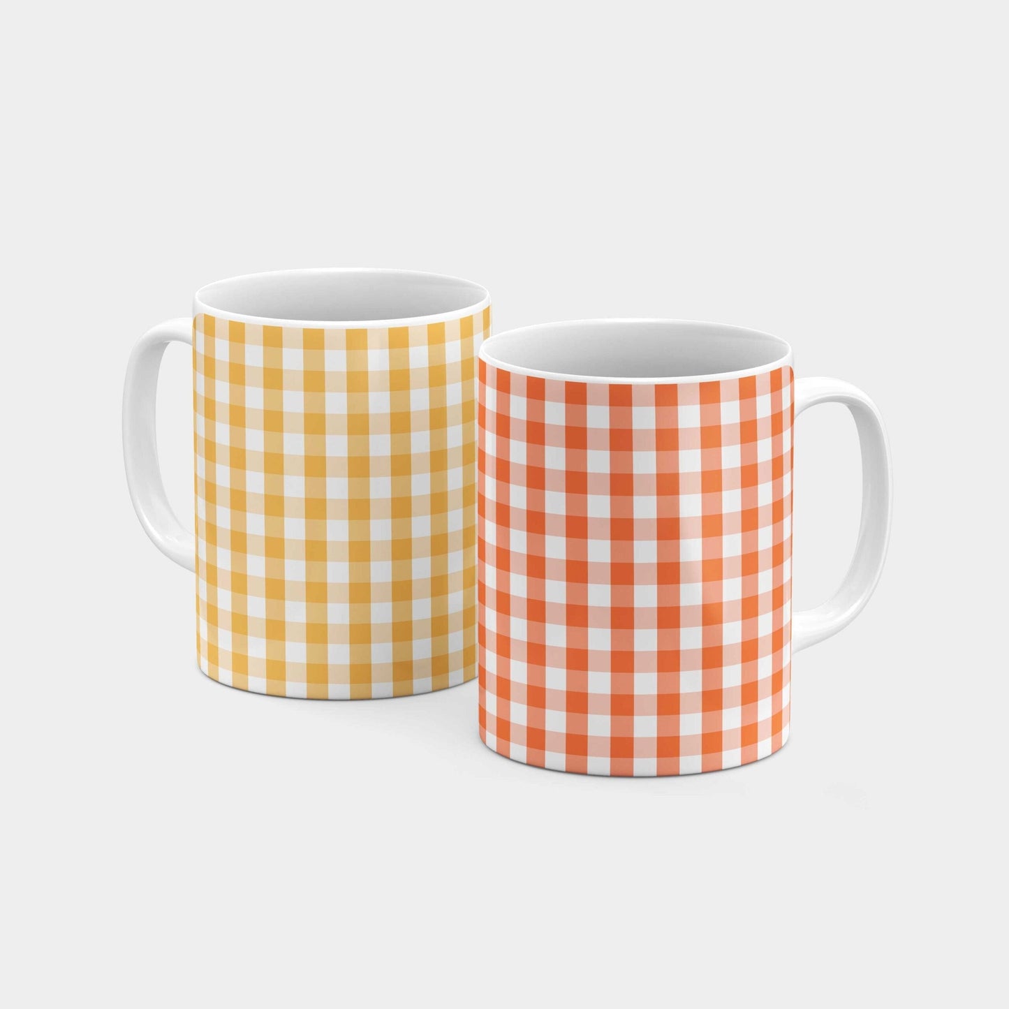 Yellow Gingham Mug-Mugs-The Design Craft